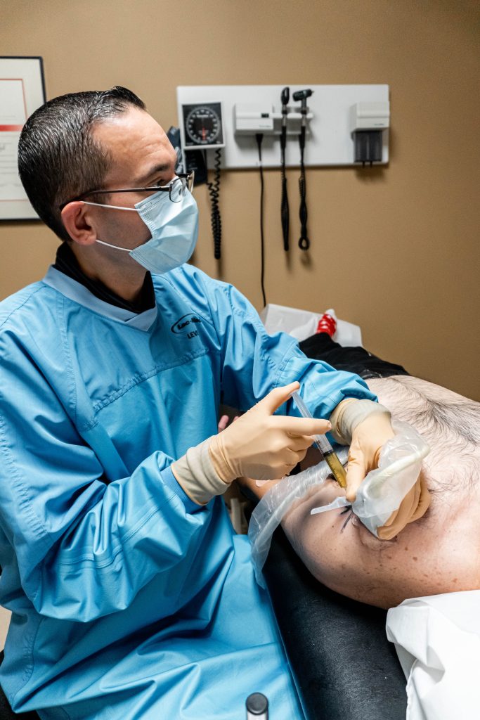 Dr. Trevor Hall Demonstrating Stem Cell Injections